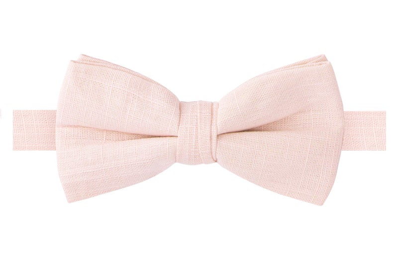 Spring Notion Men's Linen Blend Bow Tie Blush Pink - Image 1